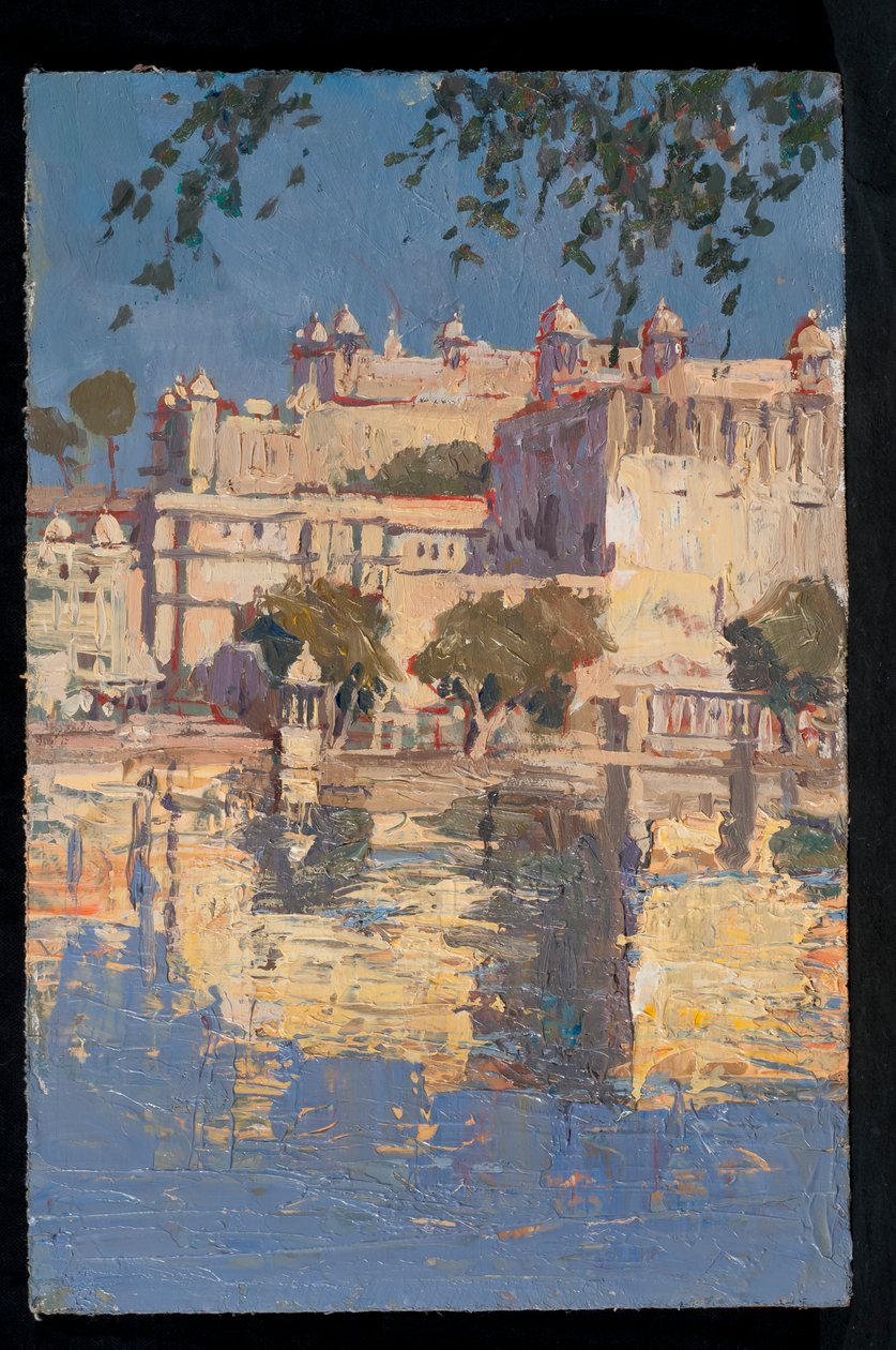 Reflecties van het stadspaleis van Udaipur door Tim Scott Bolton