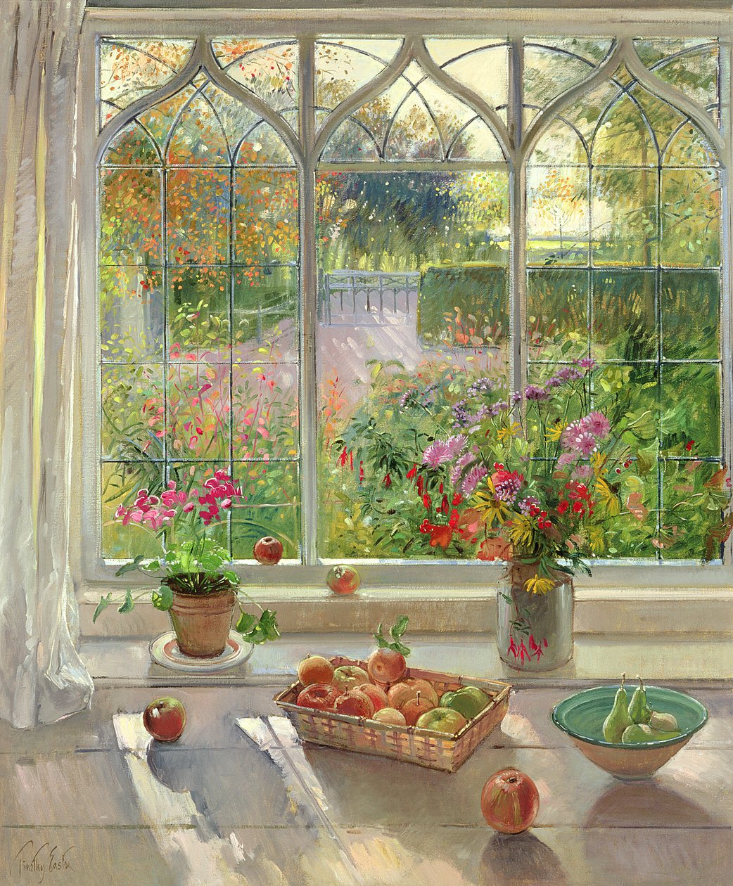 Herfstfruit en Bloemen, 2001 door Timothy Easton