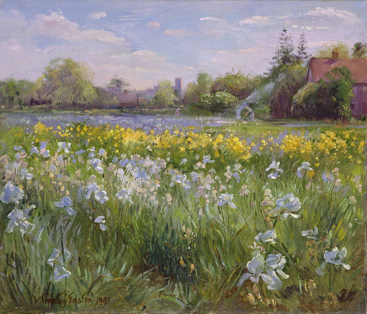 Vreugdevuur en irisbloem, 1993 door Timothy Easton