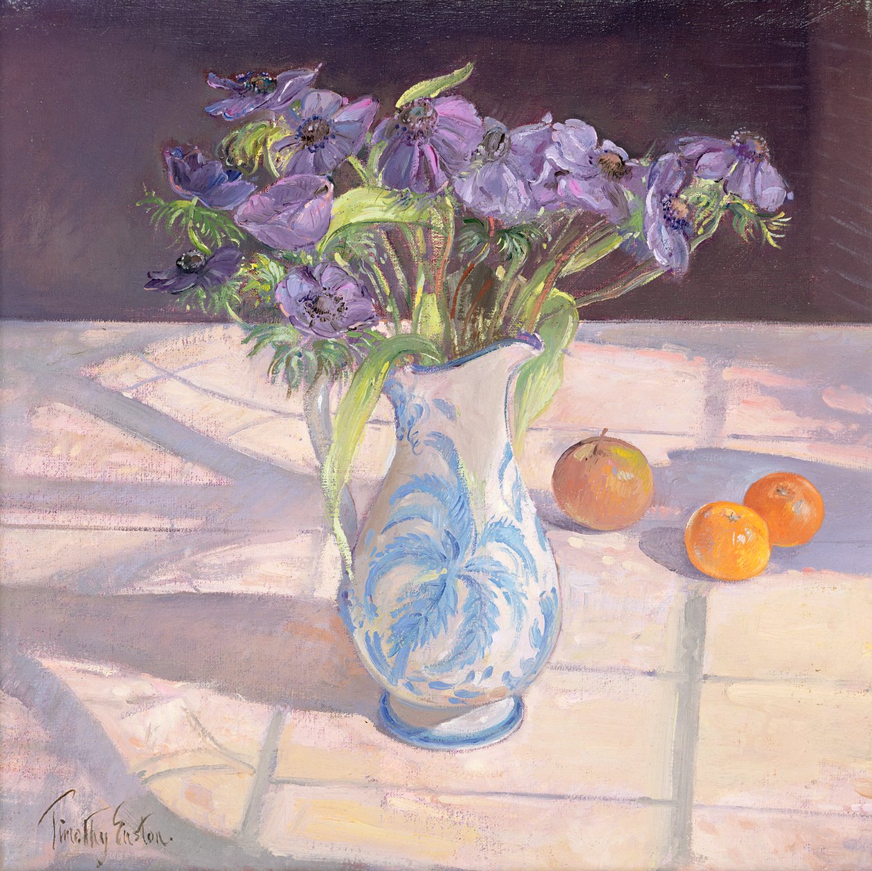 Franse kruik met anemonen door Timothy Easton