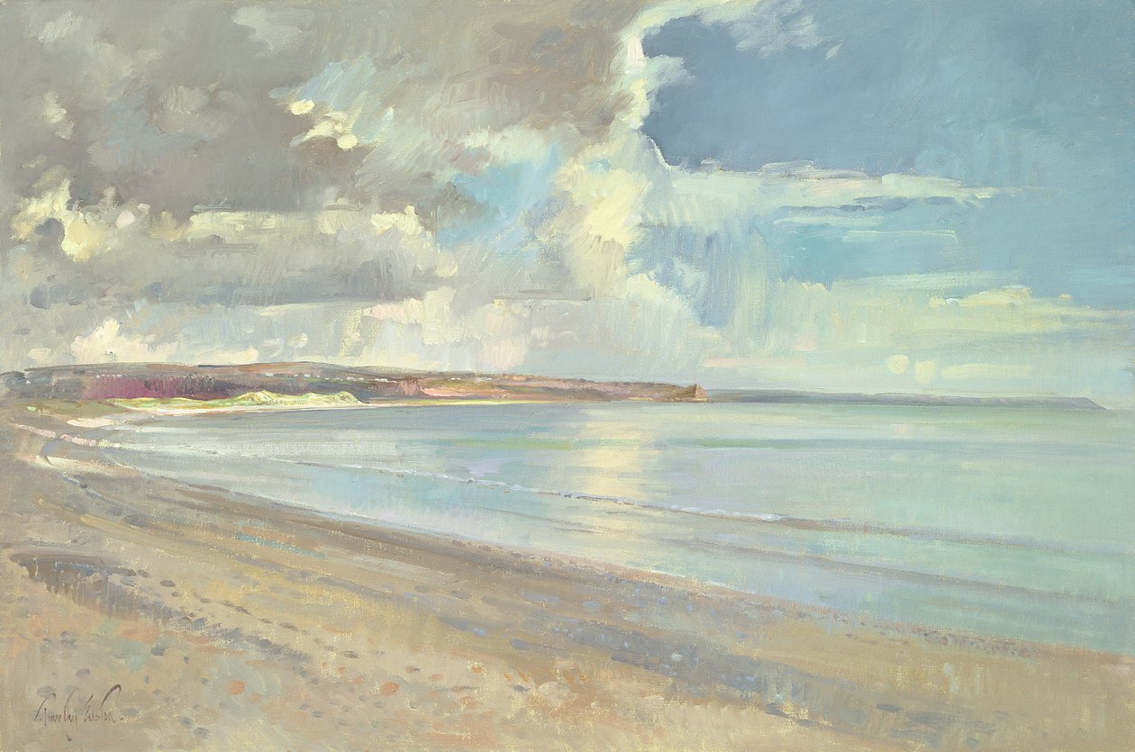Gereflecteerde wolken, Oxwich Beach, 2001 door Timothy Easton