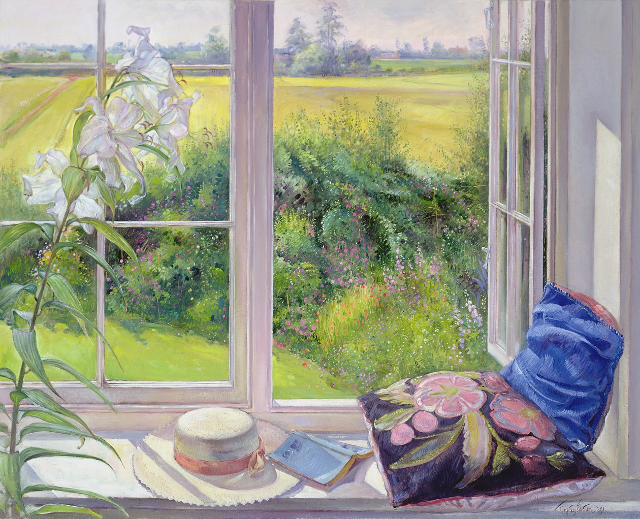 Vensterbank en lelie, 1991 door Timothy Easton