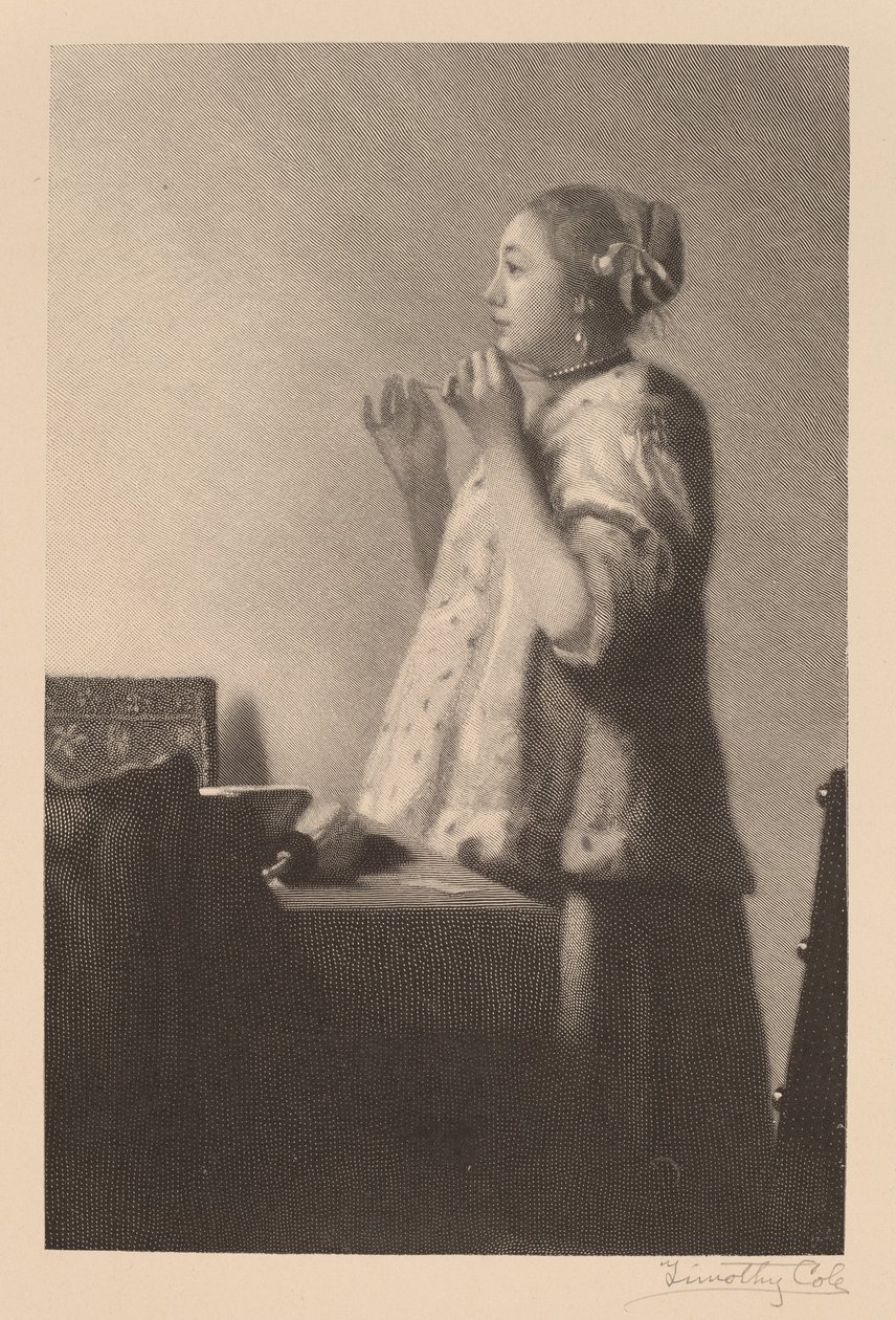De Parelketting door Timothy Cole after Johannes Vermeer
