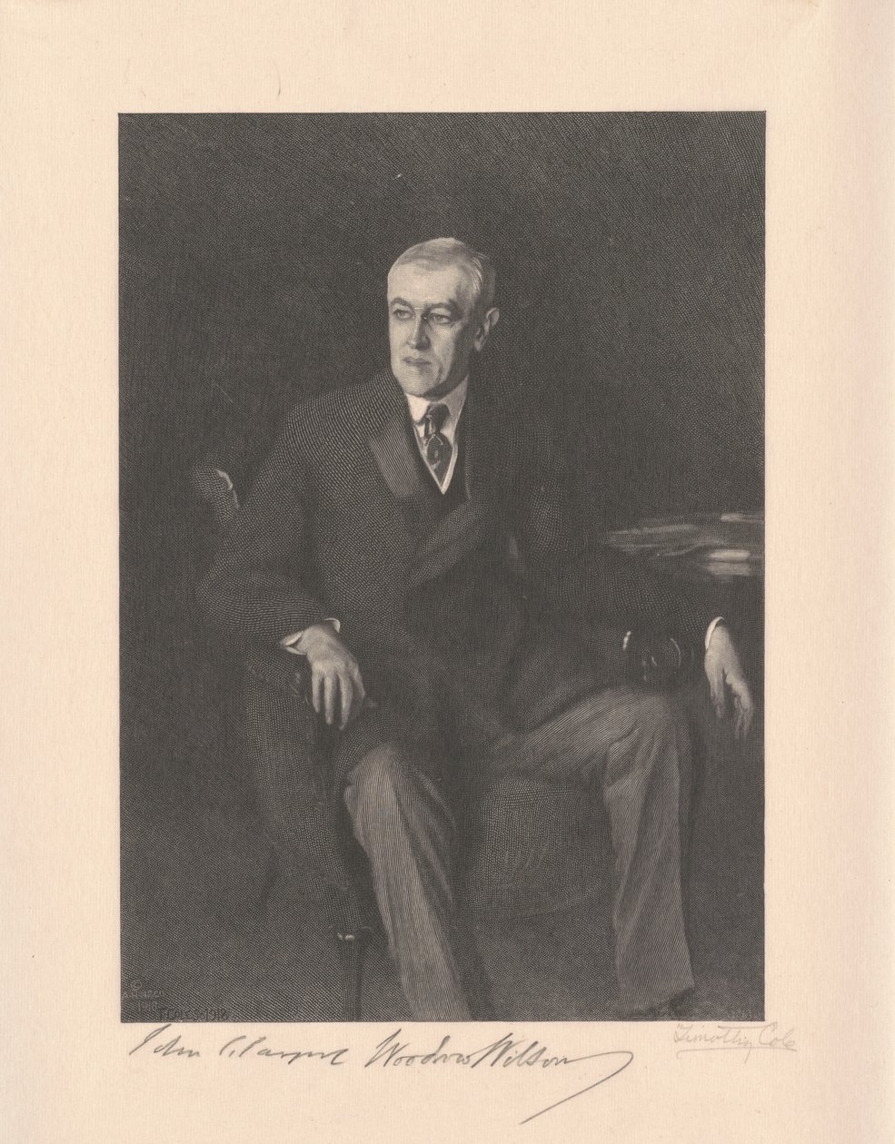 Woodrow Wilson door Timothy Cole, after John Singer Sargent