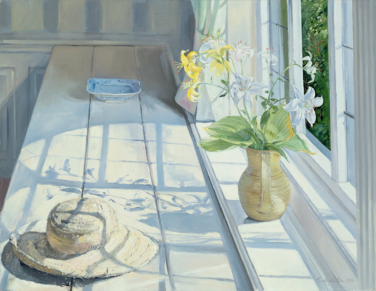 Lelies en een Strohoed door Timothy Easton
