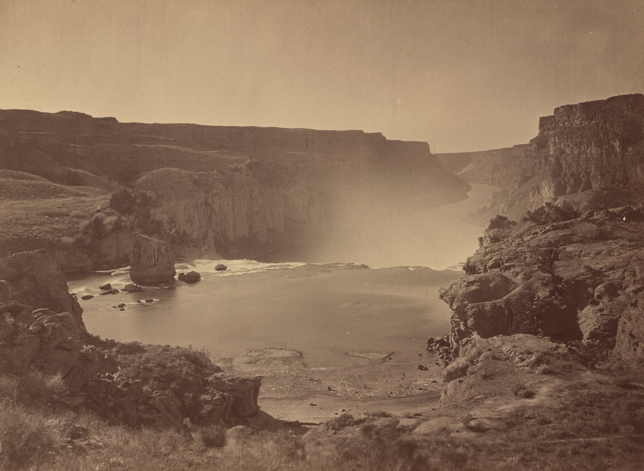 Shoshone watervallen, Snake rivier, Idaho,1874 (foto) door Timothy O