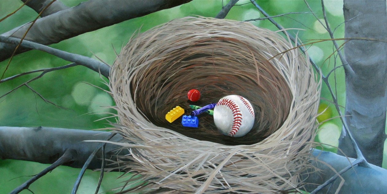 Nest, 2017 (acrylverf op doek) door Tina Palmer