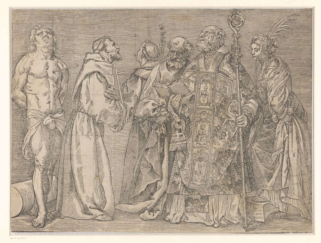 Zes staande heiligen door Titiaan