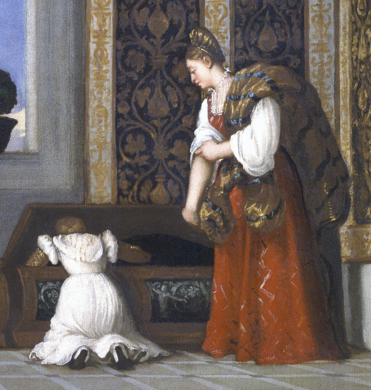 Venus van Urbino, voor 1538 (detail) door Tiziano Vecelli