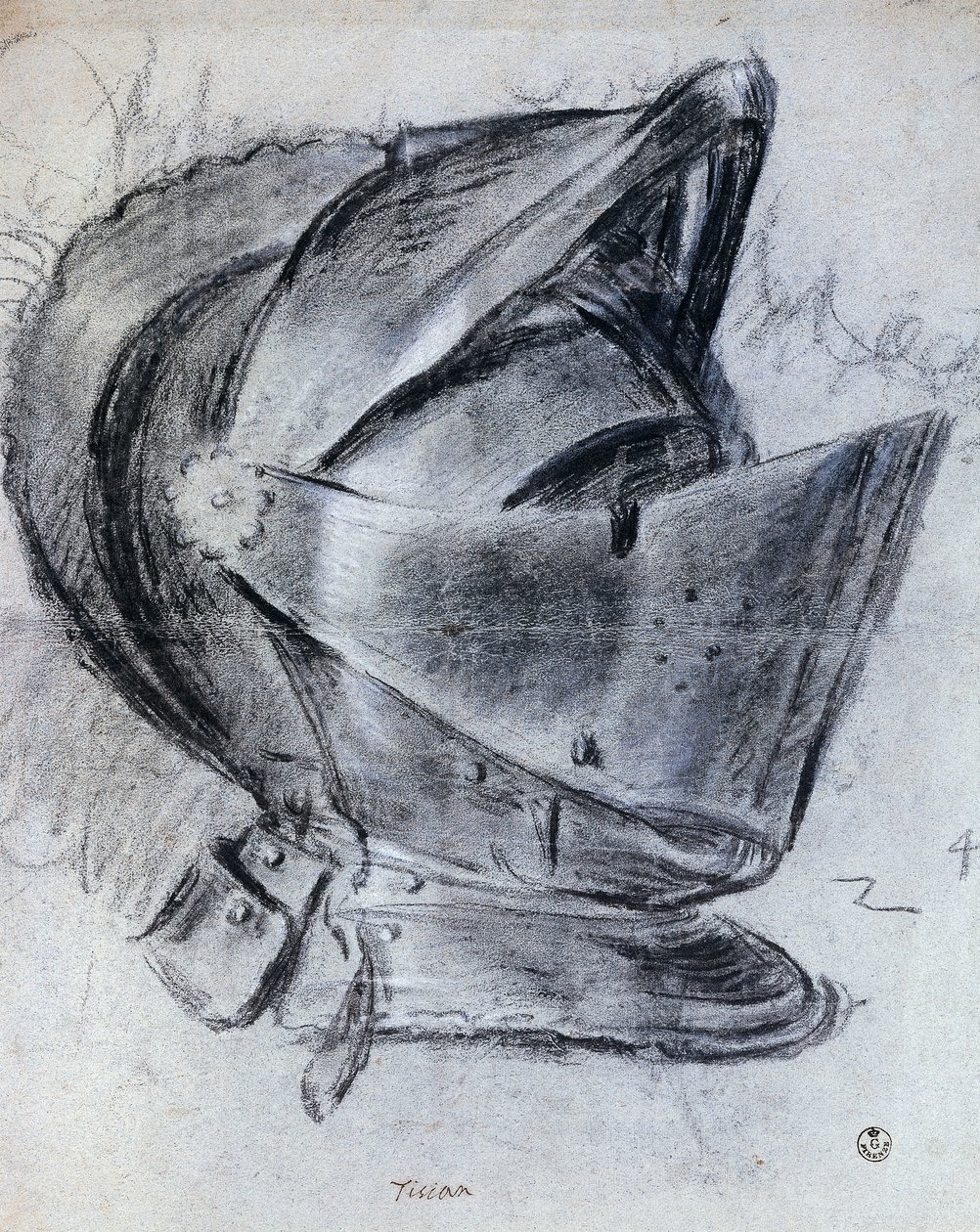 Helm door Titiaan, tekening door Titian (c.1488 1576)