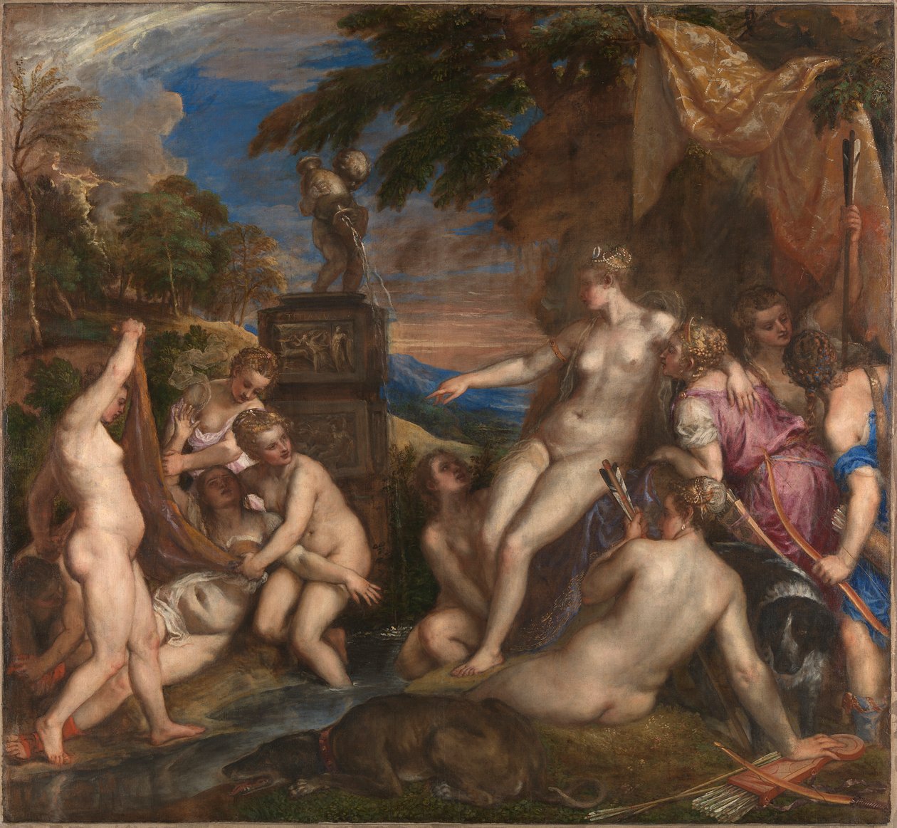 Diana en Callisto door Titian