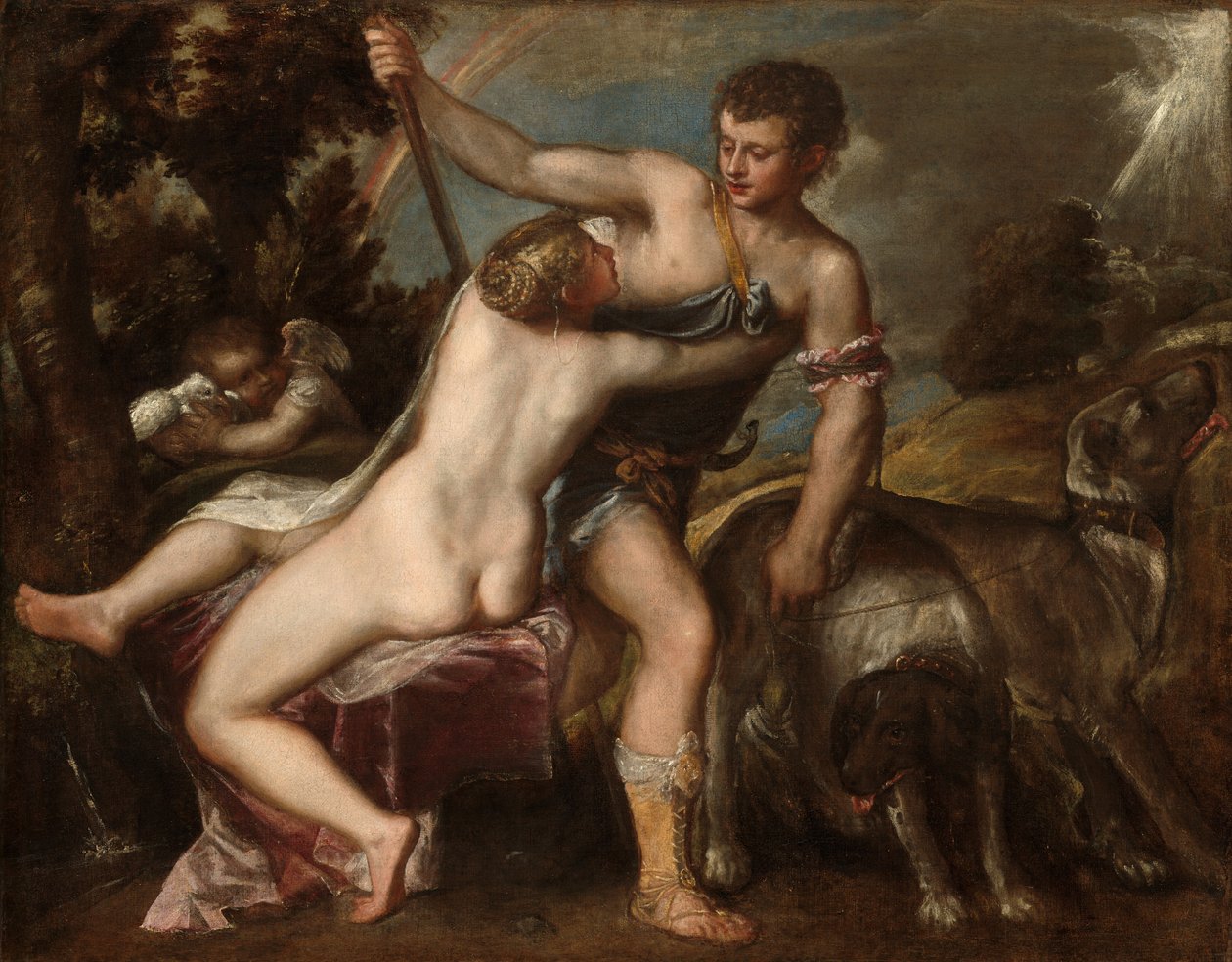 Venus en Adonis, ca. 1540-1565 door Titian