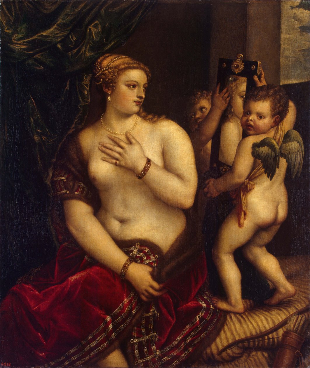 Venus met een Spiegel, 1560 door Titian,