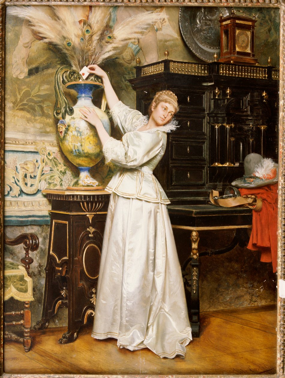 De geheime brievenbus, 1876 door Tito Conti