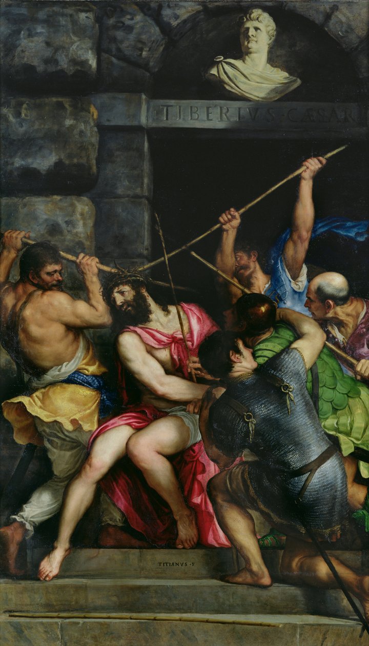 De Kroning met Doornen, 1540-42 door Tiziano Vecelli