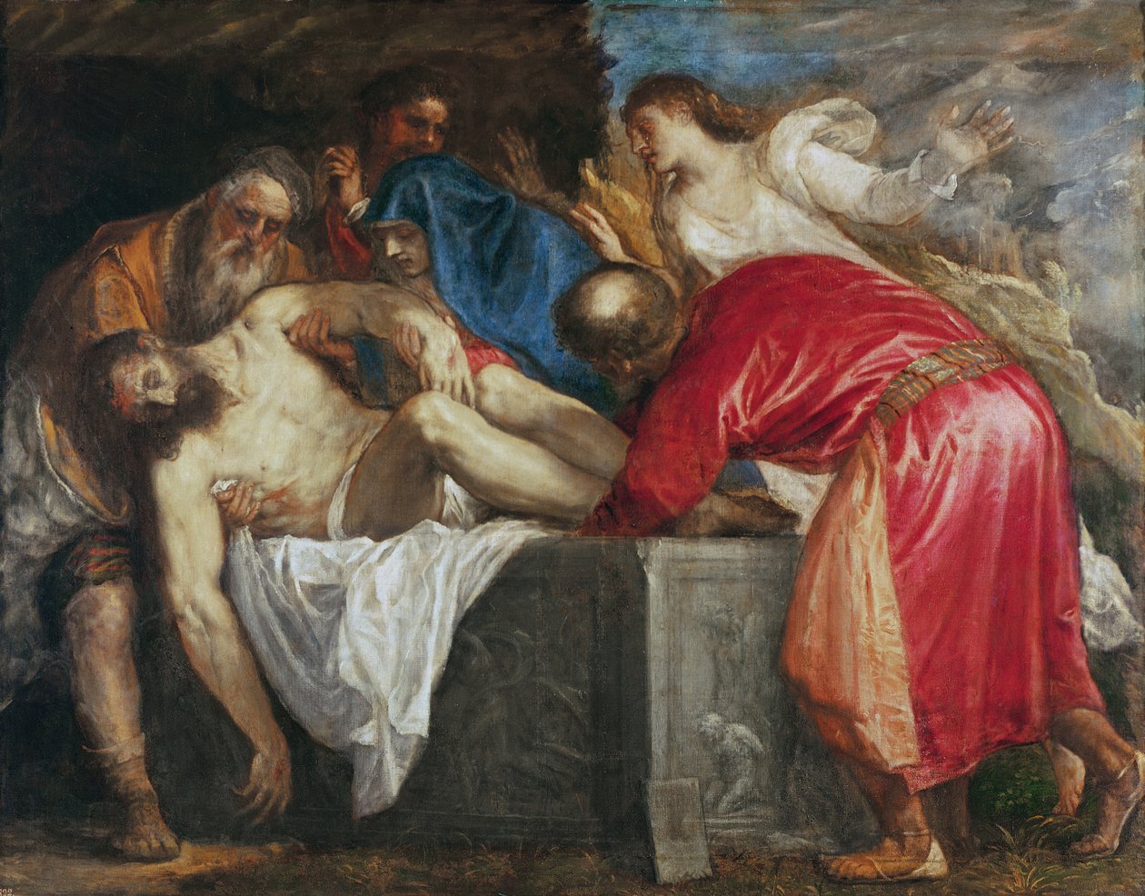 De graflegging van Christus, 1559 door Tiziano Vecelli