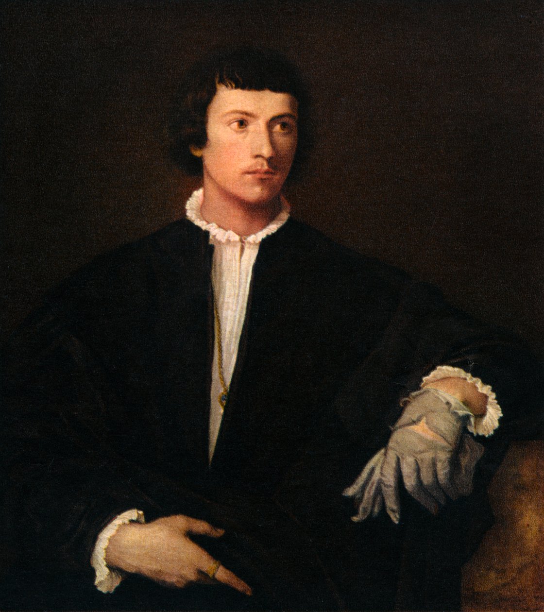 De man met een handschoen, ca. 1520, 1937 door Tiziano Vecelli