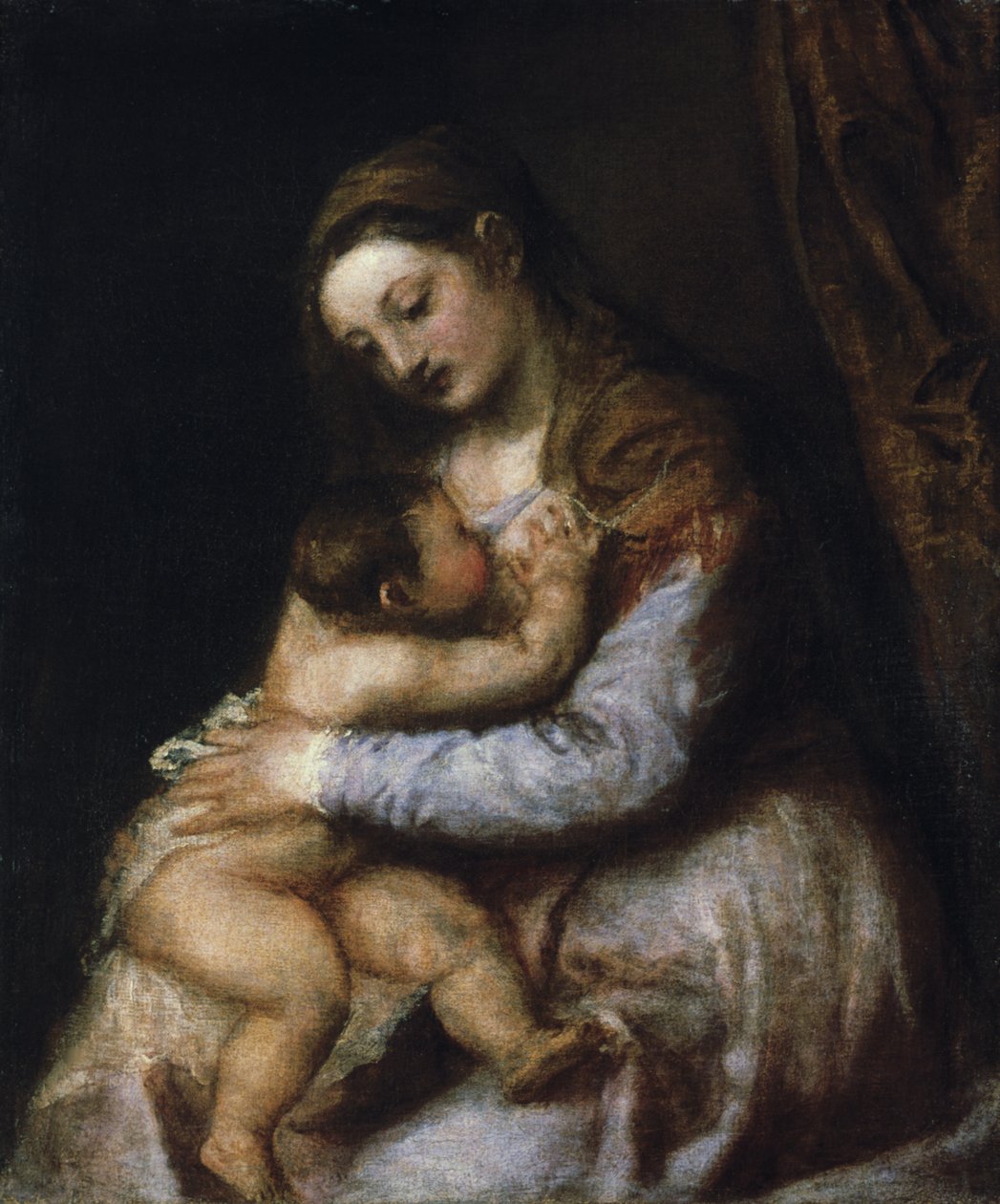 De Maagd en het Kind, ca. 1570-1576 door Tiziano Vecelli