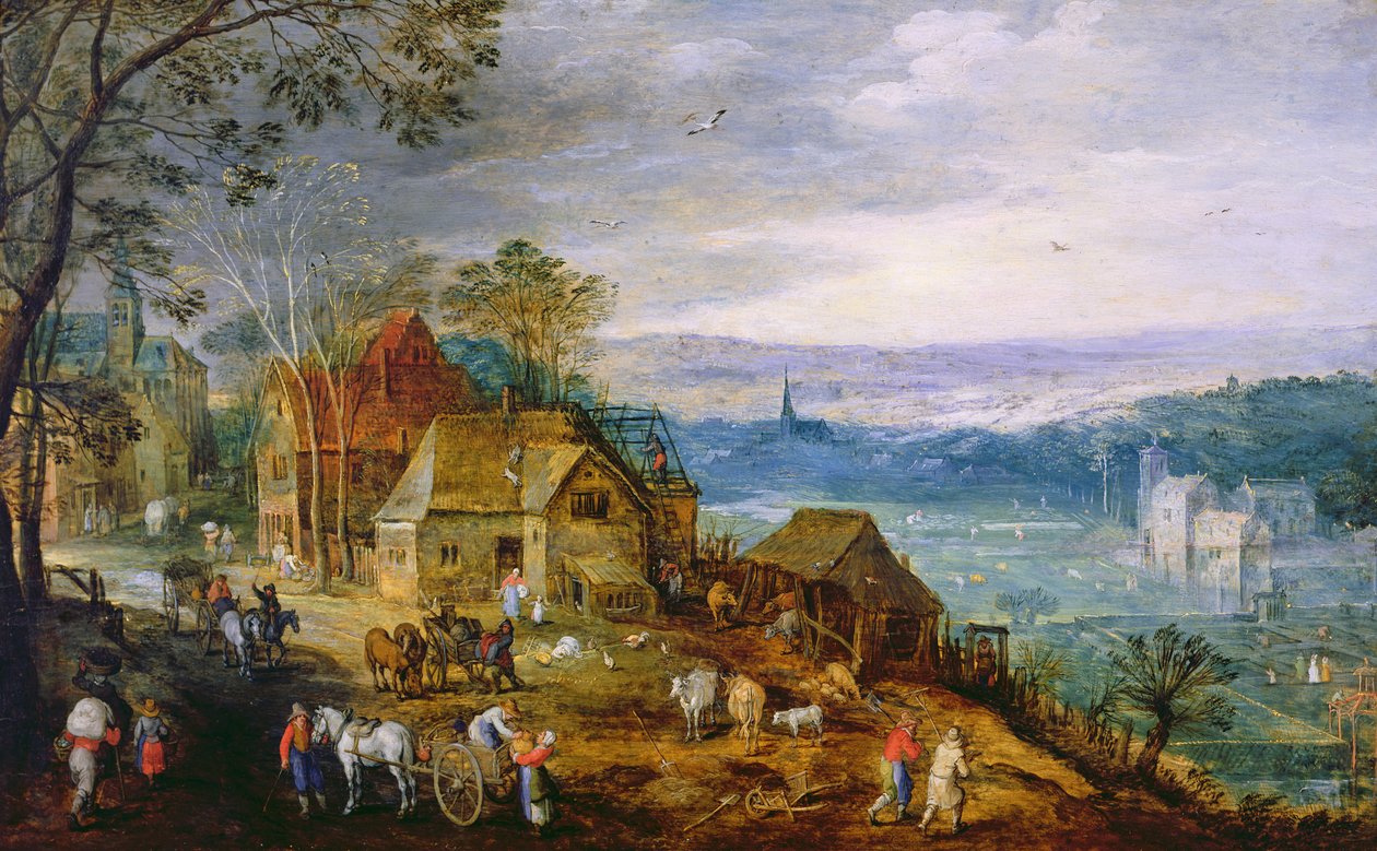 Landschapsscène door Tobias Verhaecht