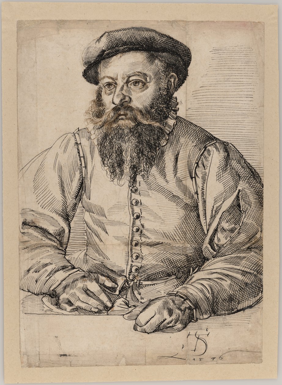Portret van een man met baard door Tobias Stimmer