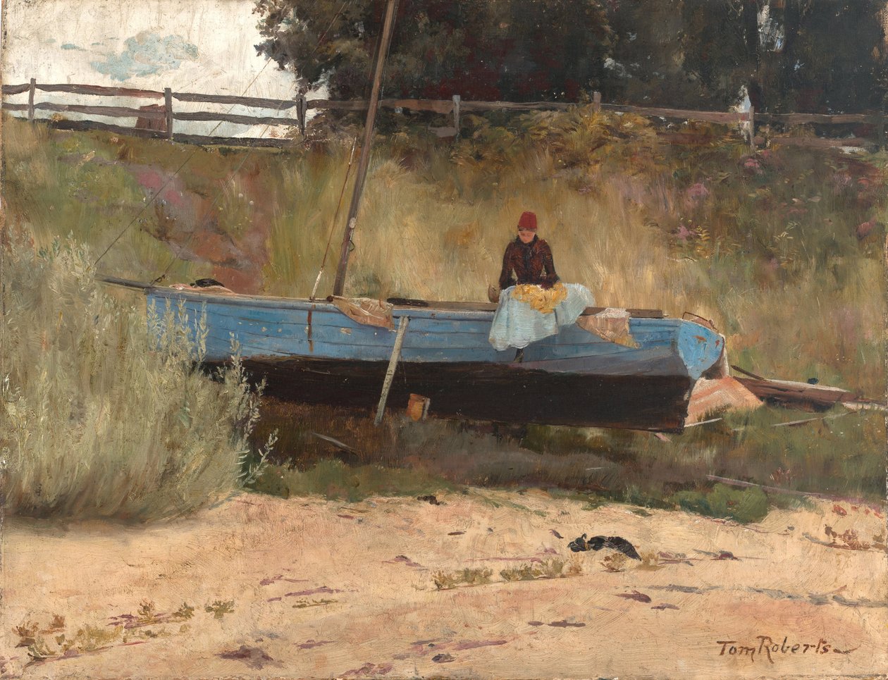 Boot op Strand, Queenscliff door Tom Roberts