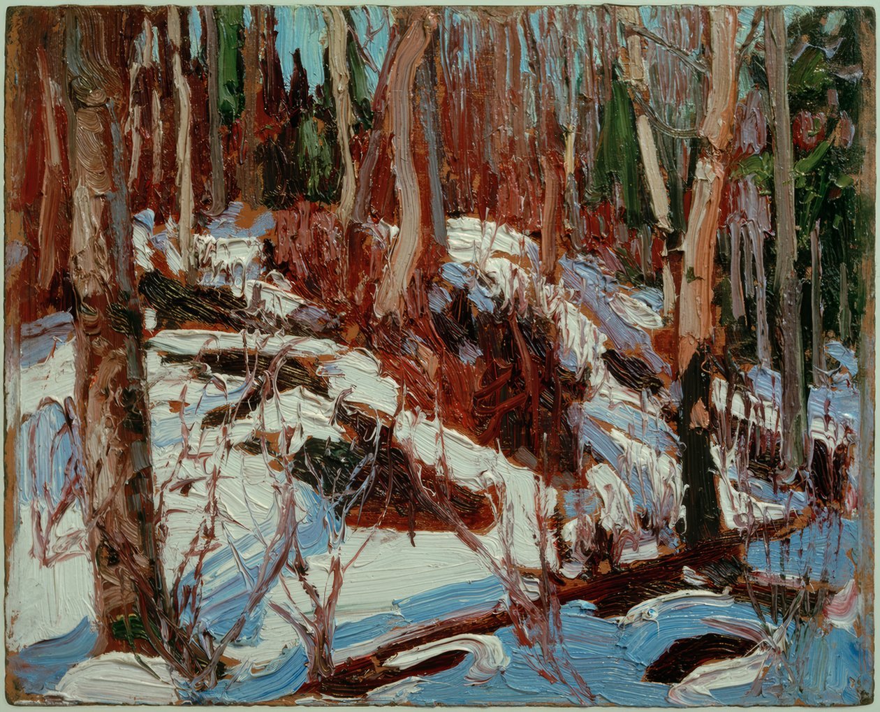 Winterdooi in het bos door Tom Thomson