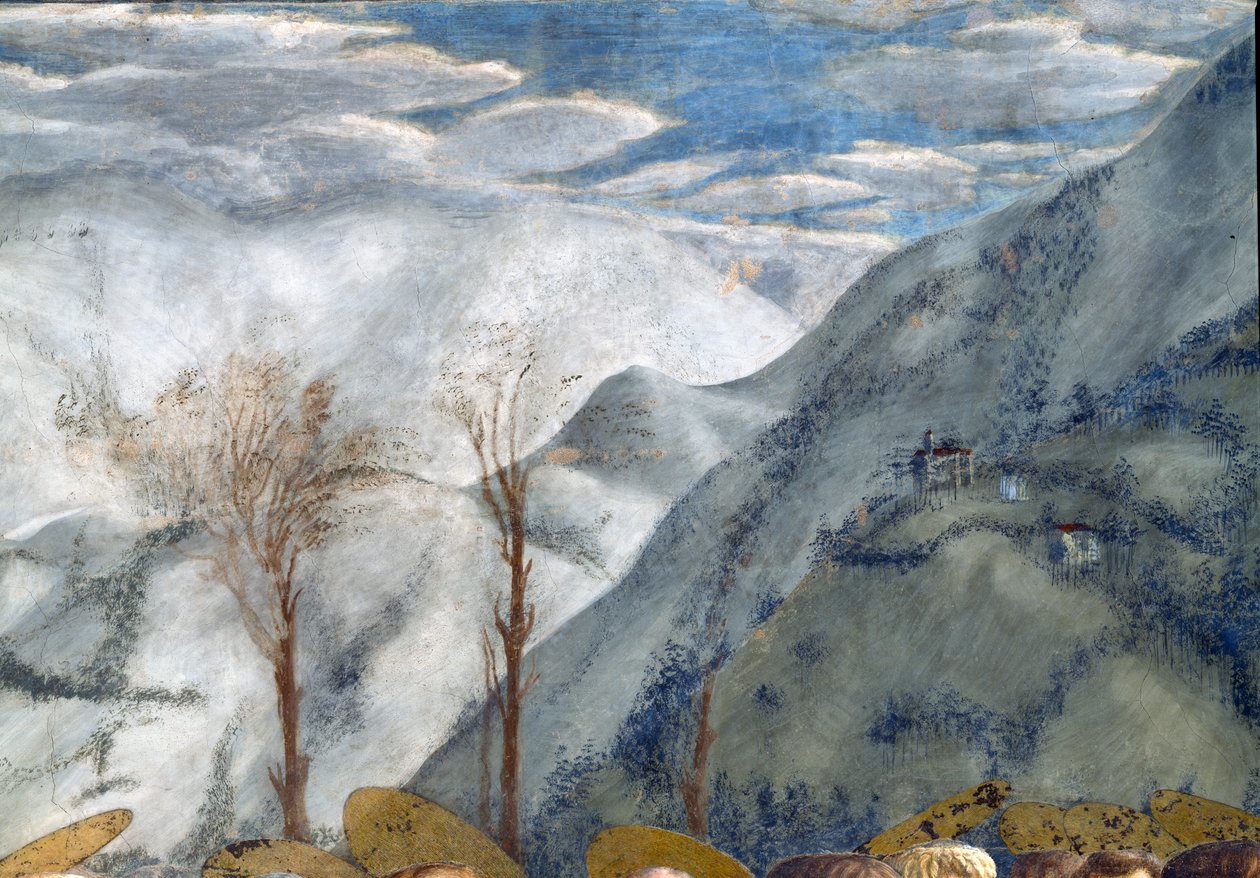 Berglandschap, Brancacci-kapel door Tommaso Masaccio
