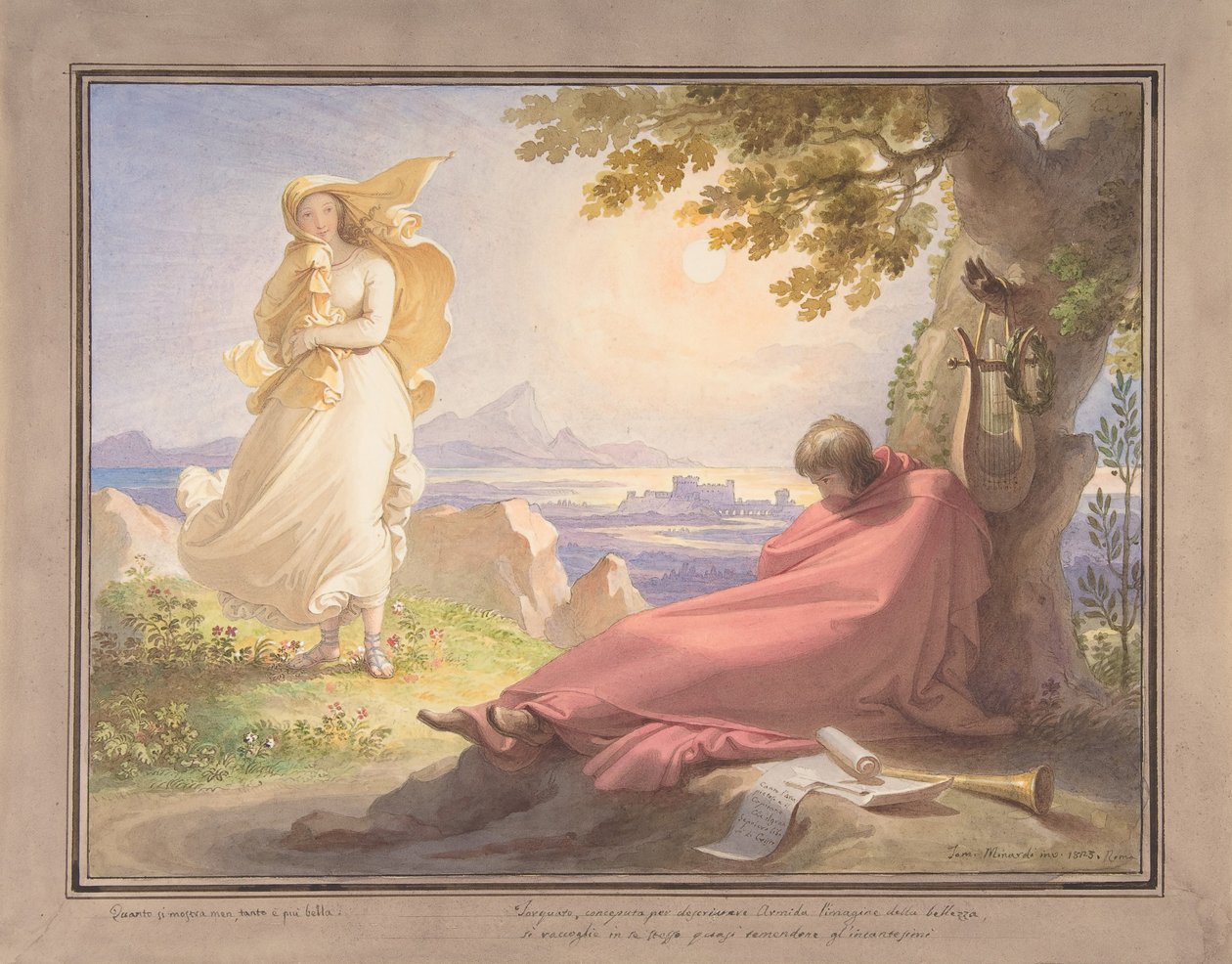 Tasso Contemplating Beauty, 1823 door Tommaso Minardi