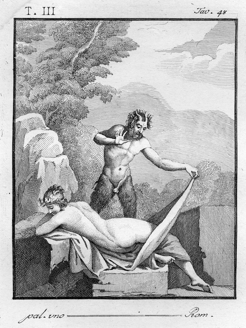 Satyr kleedt een nimf uit, 1804 door Tommaso Piroli