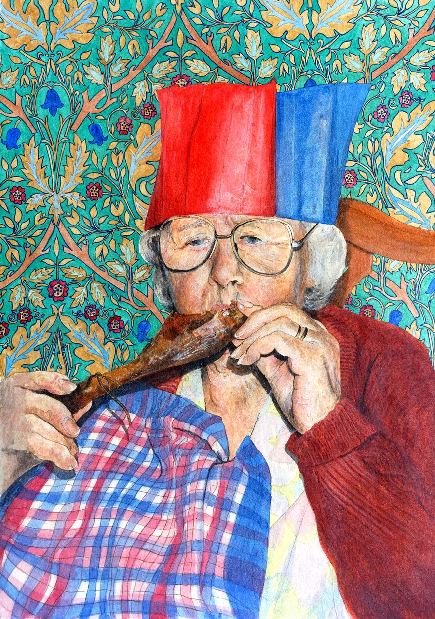 Oma eet de kerstganspoot door Tony Todd