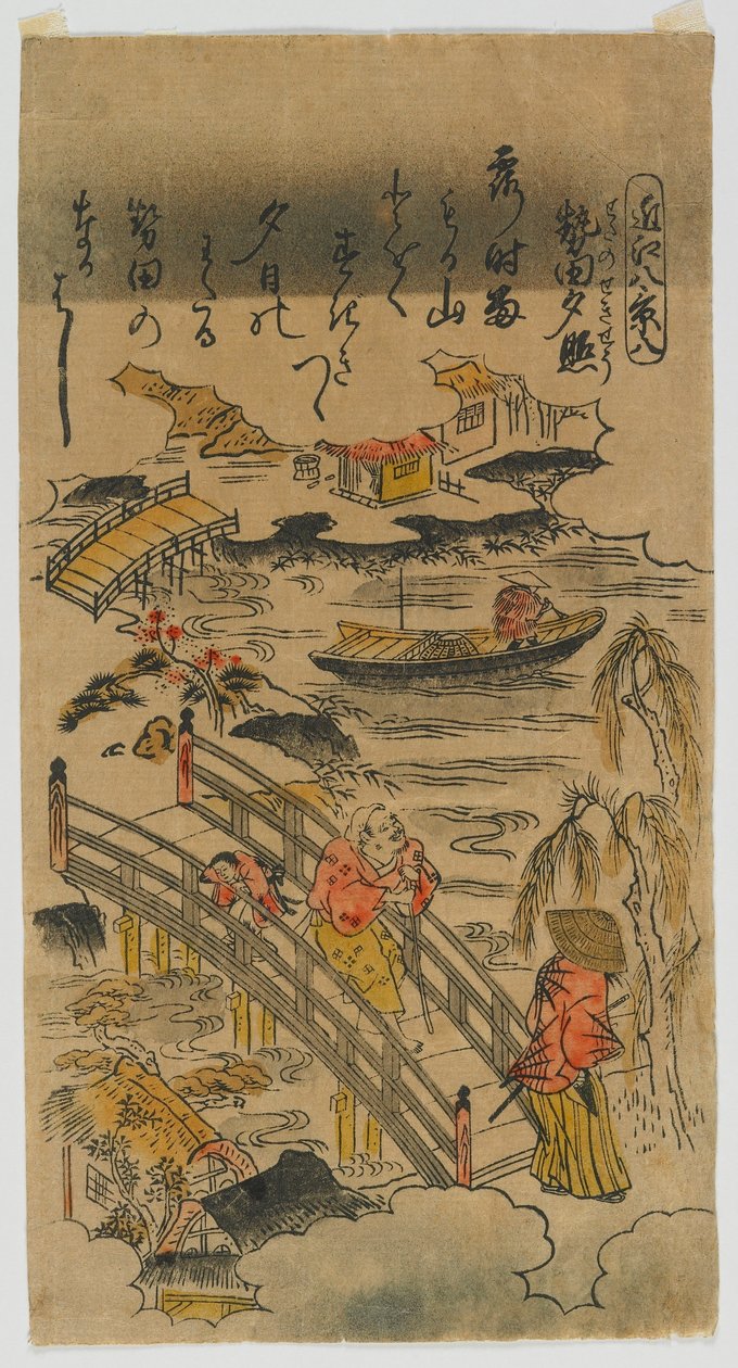 Acht uitzichten van Omi (nr. 8) Edo-periode, eind jaren 1720 of begin jaren 1730 door Torii Kiyomasu II