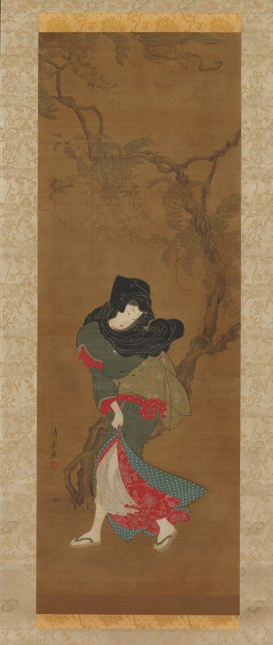 Schoonheid in zomerbries, 18e eeuw door Torii Kiyonaga