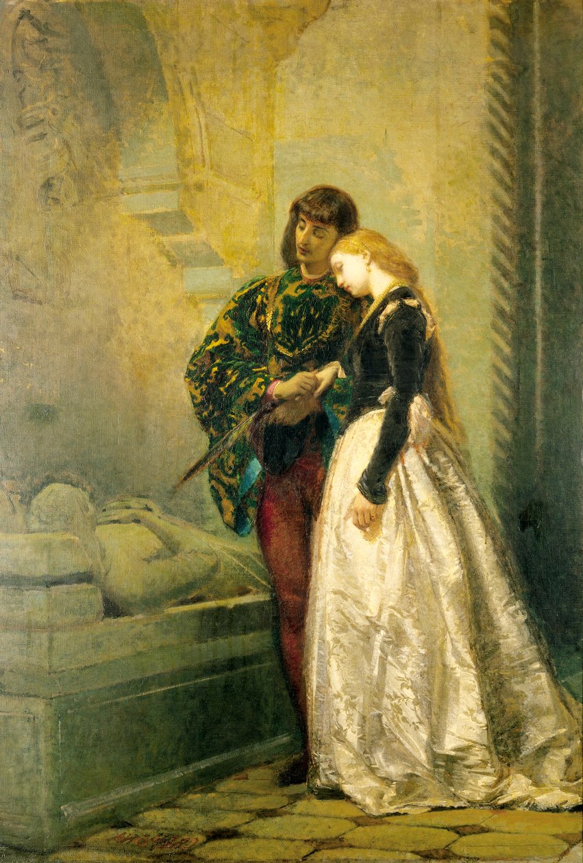 Bezoek aan het graf van Romeo en Julia door Tranquillo Cremona
