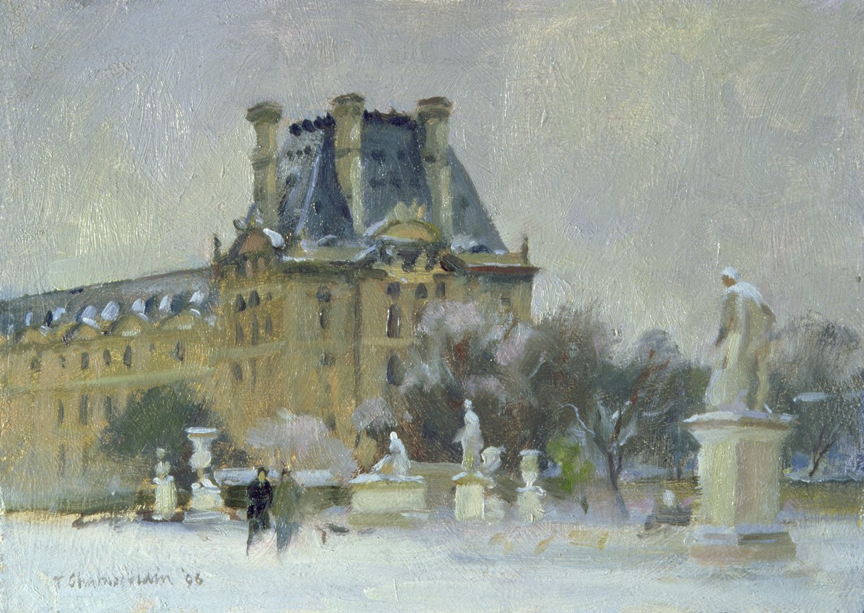 Sneeuw in de Tuilleries, Parijs door Trevor Chamberlain