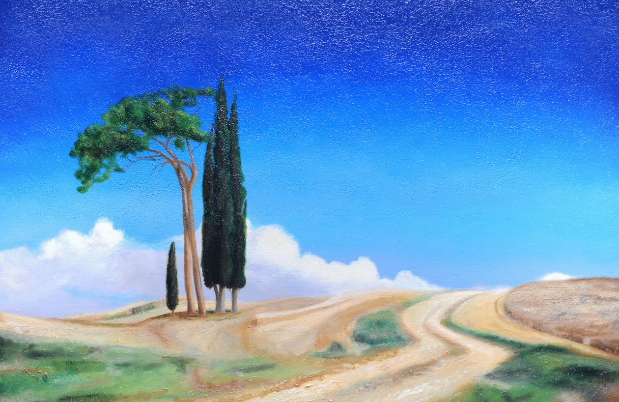 4 Bomen, Picenza, Toscane, 2002 door Trevor Neal