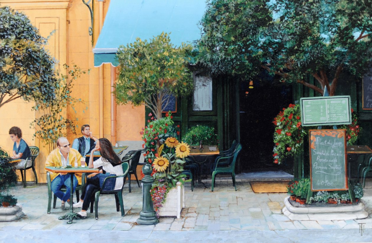 Café, Aix-En-Provence, 1999 door Trevor Neal