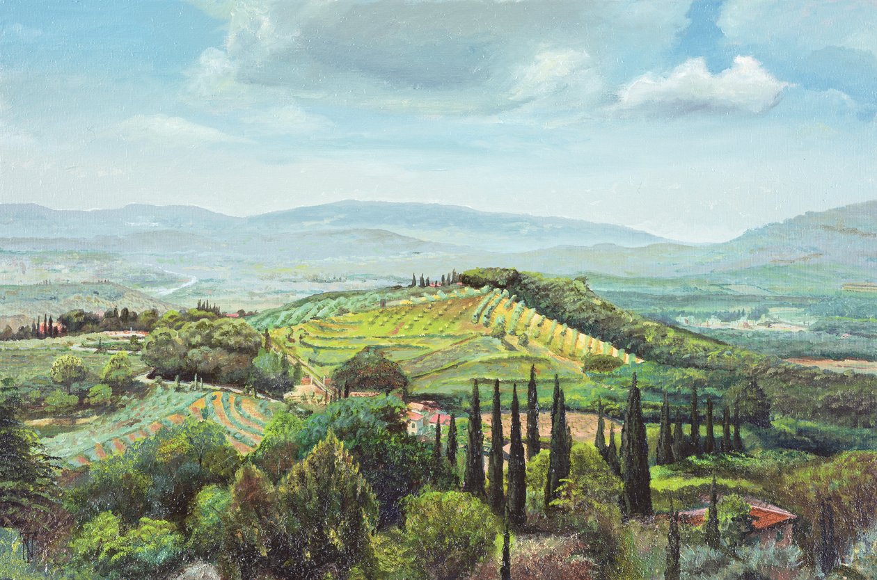 Rollende Heuvels, Pistoia, Toscane door Trevor Neal
