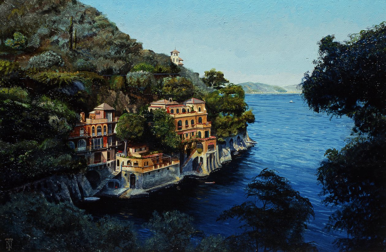 Villa, Portofino, Vanaf Hotel Picolo, Ligurië, 1998 door Trevor Neal
