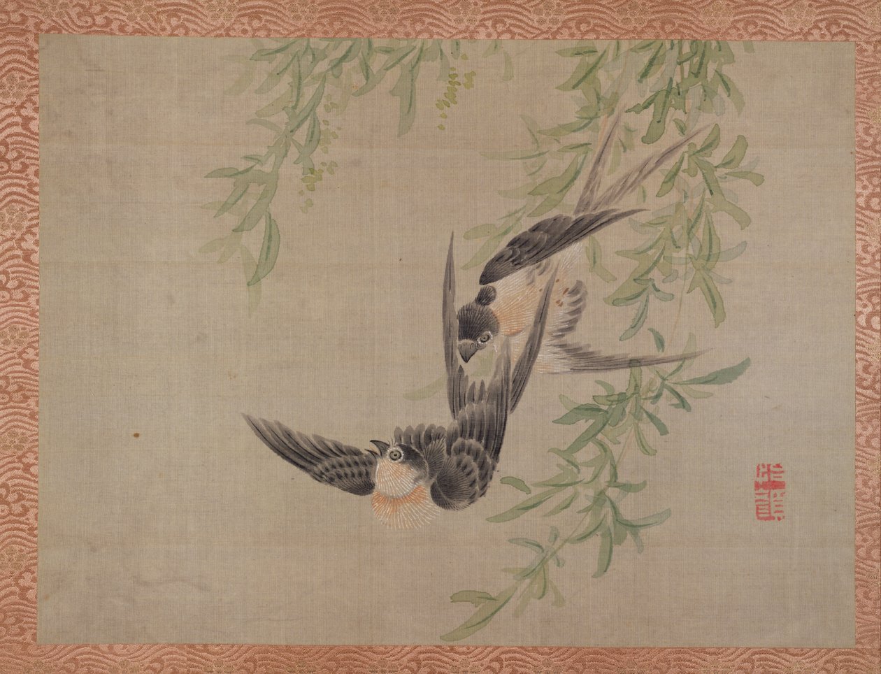 Zwaluwen in vlucht door Tsubaki Chinzan