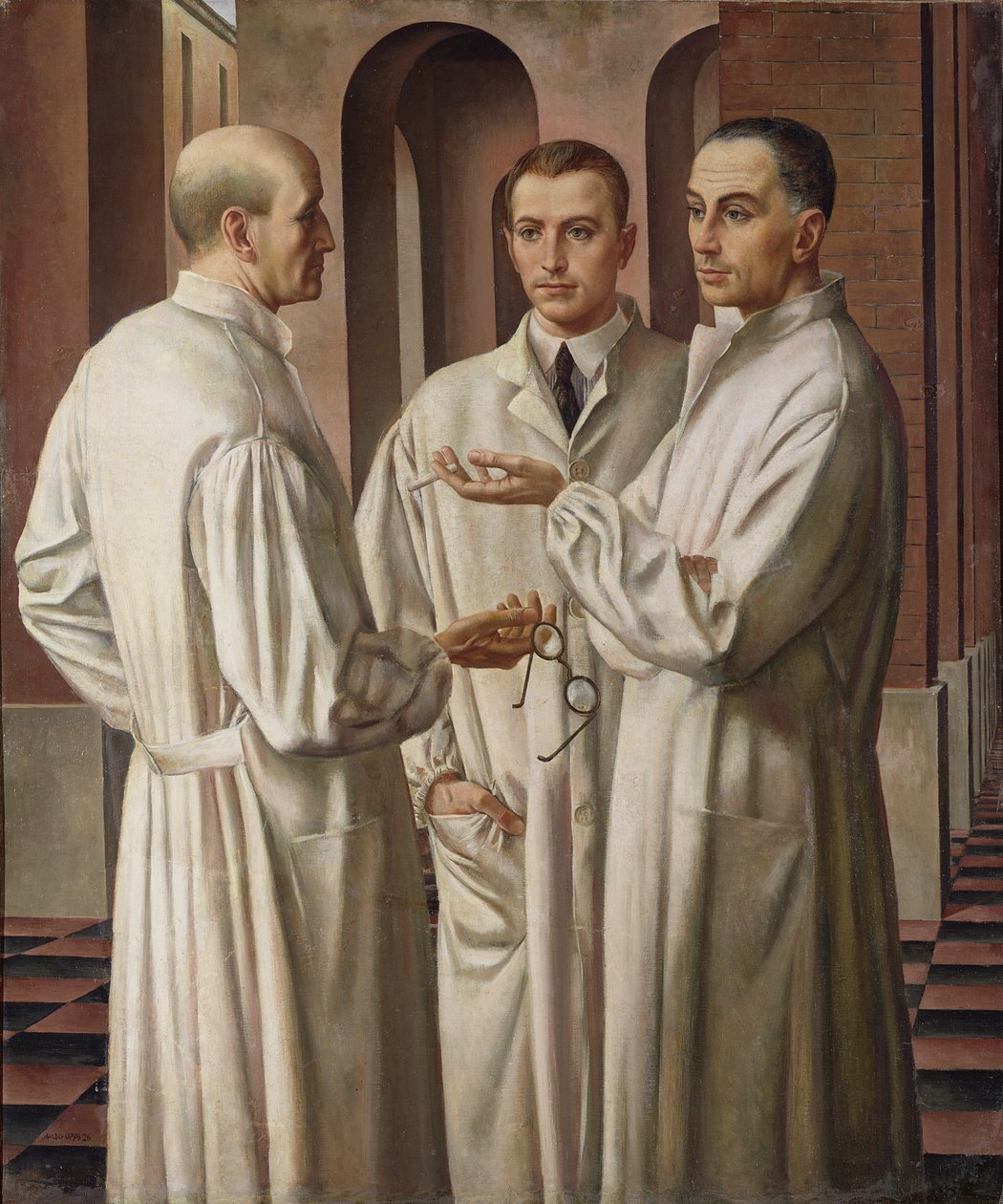 Drie chirurgen, 1926 door Ubaldo Oppi