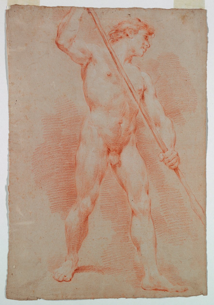 Tekening, Studie van een naakt, ca. 1750 door Ubaldo Gandolfi