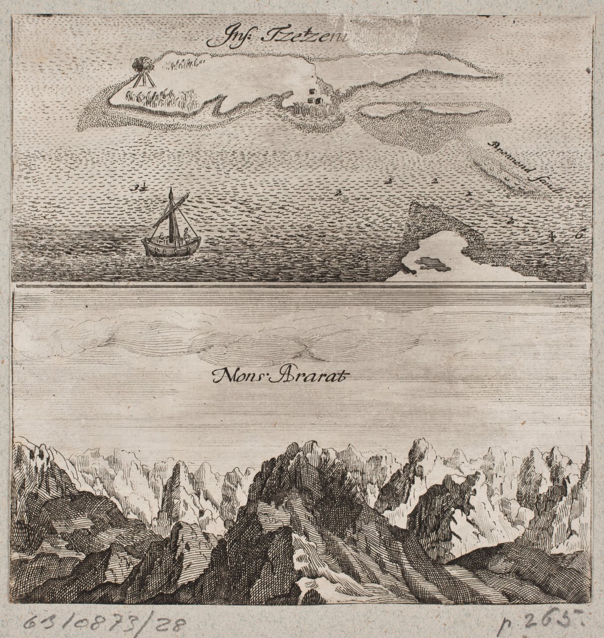 De berg Ararat en het eiland "Tzetzen" door Ubekendt
