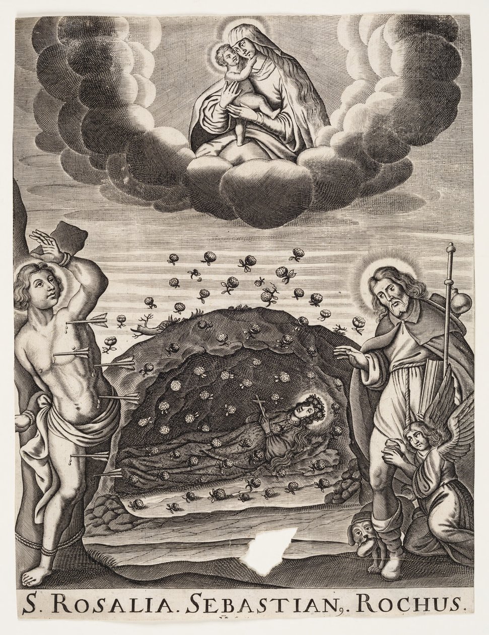 St. Rosalia, St. Sebastian en St. Rocco door Ubekendt