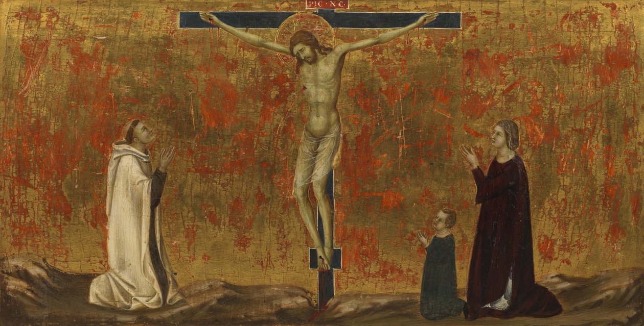 Gekruisigde Christus met Donateurs door Ugolino di Nerio