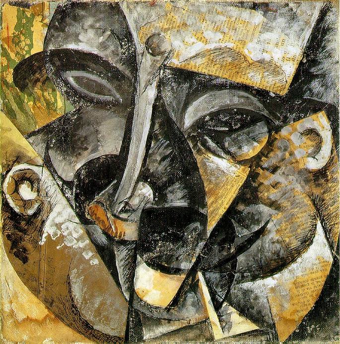 Dynamiek van een mannenhoofd door Umberto Boccioni