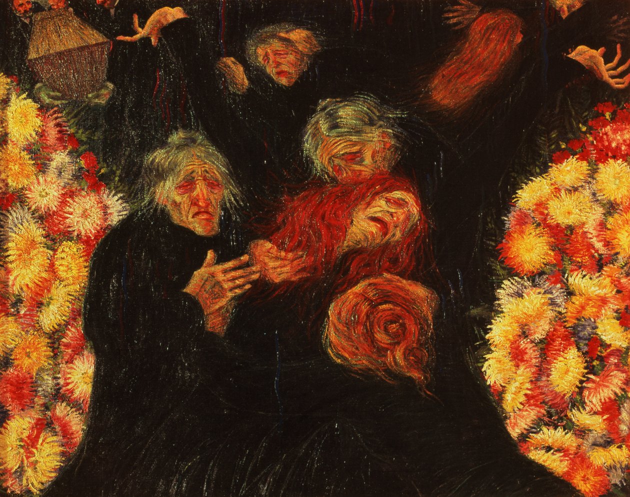 Rouw, 1910 door Umberto Boccioni