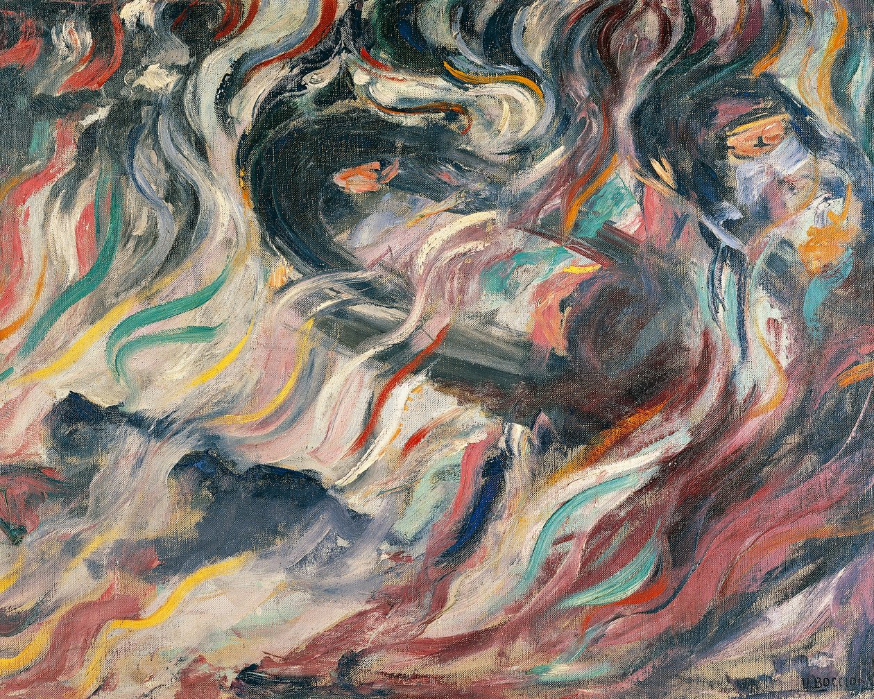 Stemmen: afscheid door Umberto Boccioni (1882-1916) (detail) door Umberto Boccioni