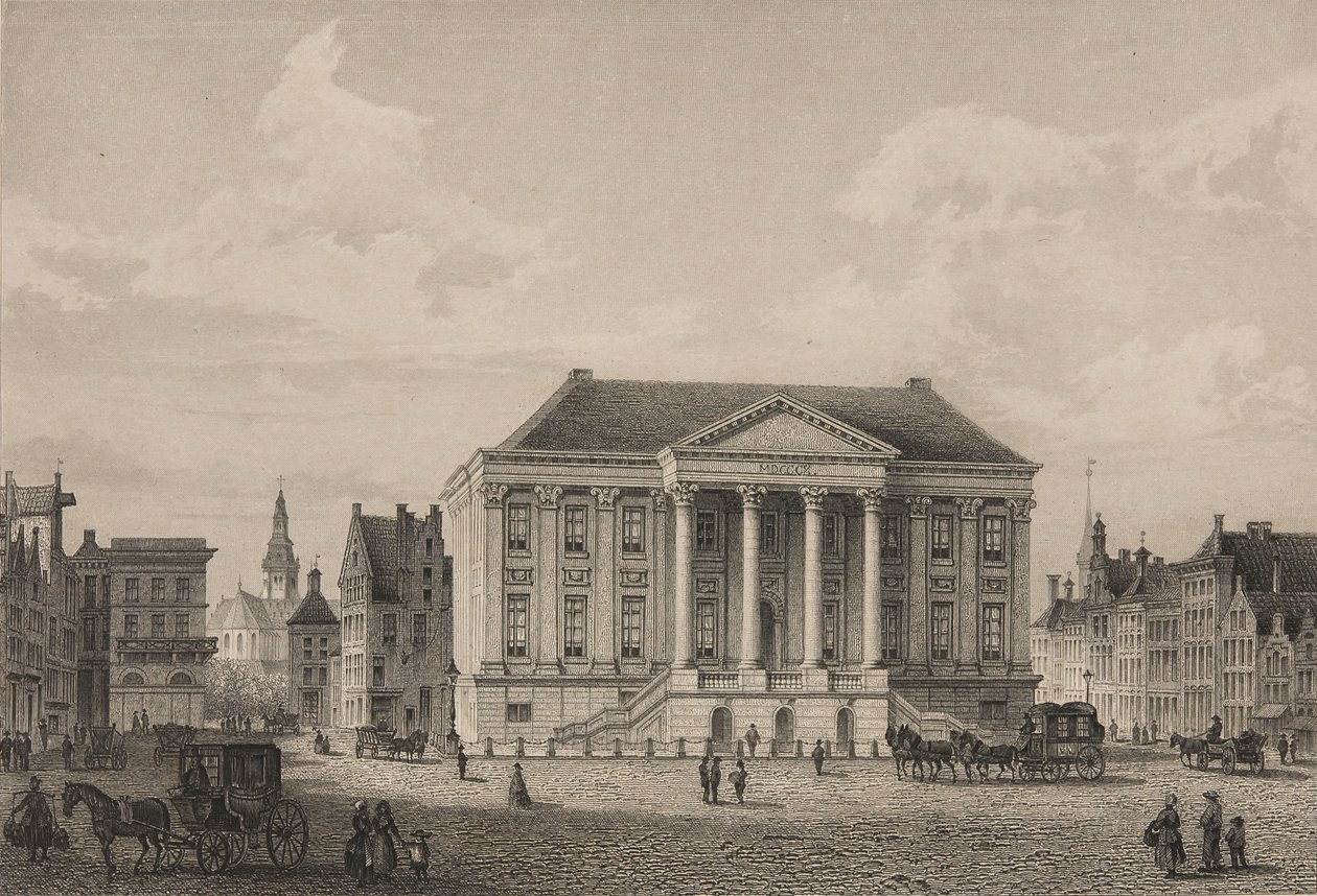 De Grote Markt van Groningen in 1858 door Unbekannt Unbekannt