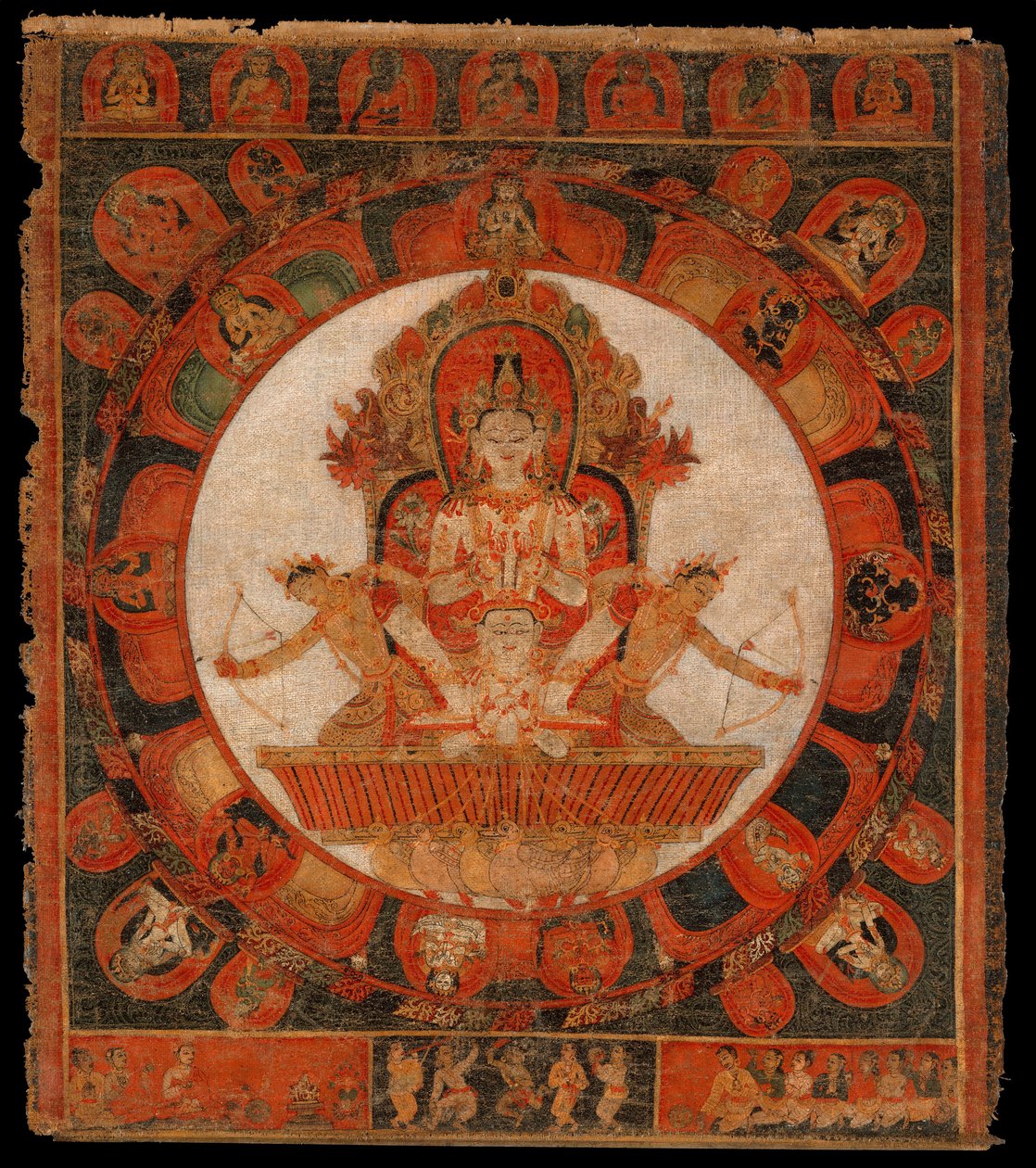 Mandala van Chandra, God van de Maan door Unbekannt Unbekannt