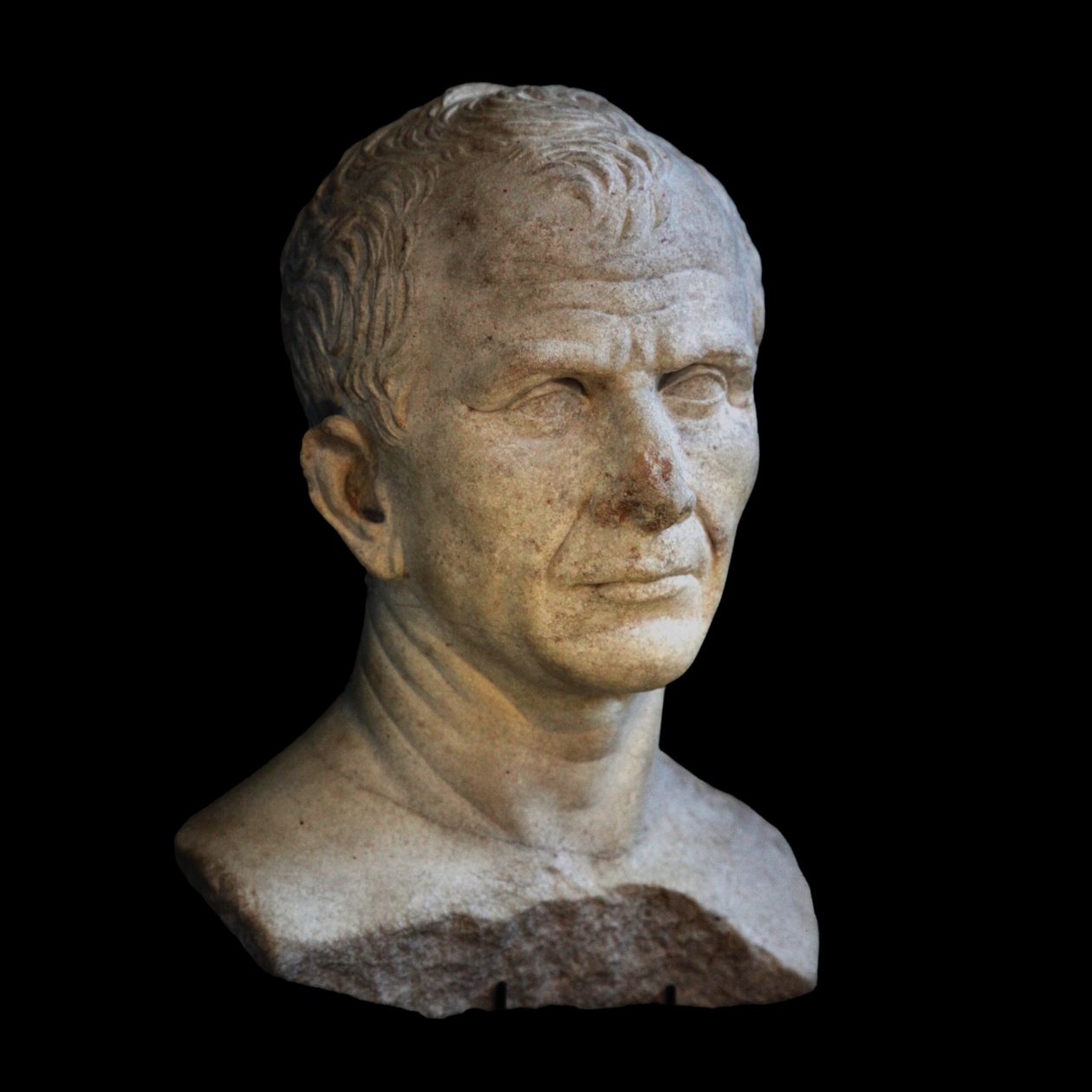 Vermeend borstbeeld van Caesar gefotografeerd in Genève tijdens de tijdelijke tentoonstelling Caesar et le Rhône door Unbekannt Unbekannt